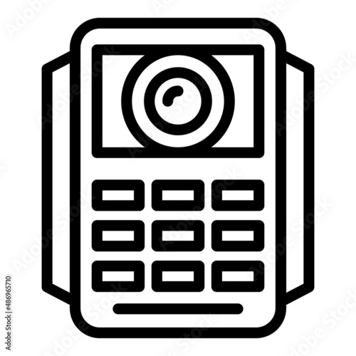 Video intercom security icon outline vector. Control camera. Door system
