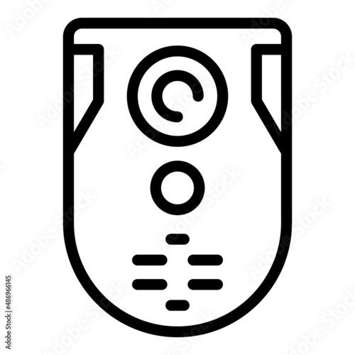 Home video intercom icon outline vector. Door system. Bell camera