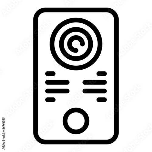 Entry video intercom icon outline vector. Electronic call. Door system