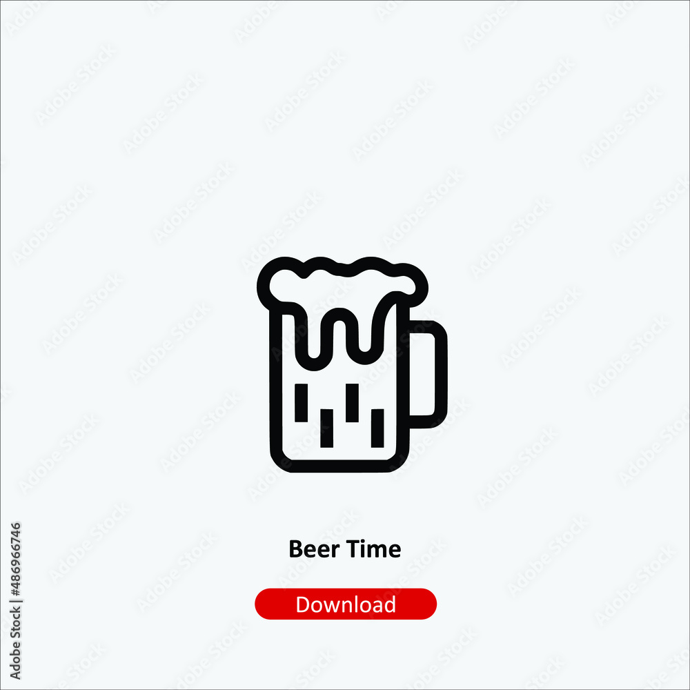 beer icon Beer - icon vector icon. Editable stroke. Linear style sign for use web design and mobile apps, logo. Symbol illustration. Pixel vector graphics - Vector beer icon Beer - icon vector icon. Editable stroke. Linear style sign for use web design and mobile apps, logo. Symbol illustration. Pixel vector graphics - Vector