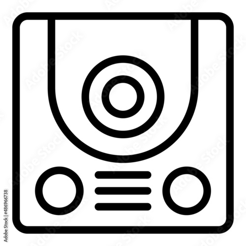 Big video intercom icon outline vector. Door system. Phone camera