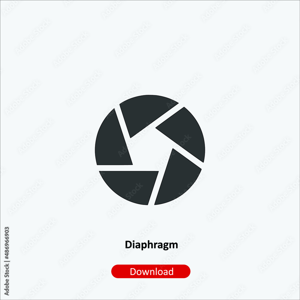 Diaphragm - icon vector icon. Editable stroke. Linear style sign for use web design and mobile apps, logo. Symbol illustration. Pixel vector graphics - Vector