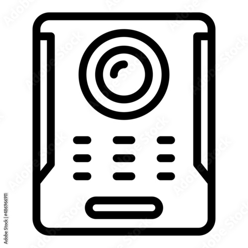 Building video intercom icon outline vector. Door system. Camera security