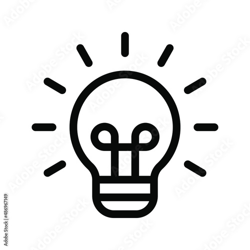The light bulb icon vector, full of ideas and creative thinking, analytical thinking for processing. Outline symbol illustration.