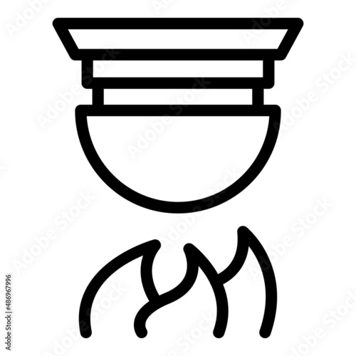 Eye smoke detector icon outline vector. Home control. Safety camera
