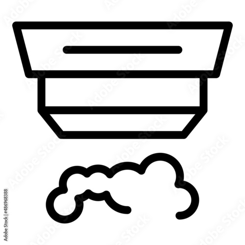 Check smoke detector icon outline vector. Fire sensor. House control