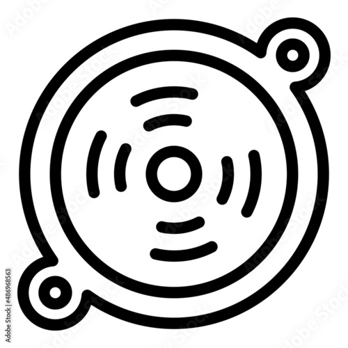Smoke detector sound icon outline vector. Fire sensor. Home control