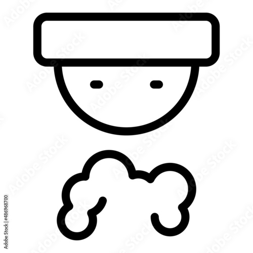 Computer smoke detector icon outline vector. Fire alarm. Home control