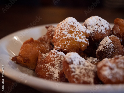 Frittelle di carnevale. Italian carnival fritters. Traditional carnival sweets. 