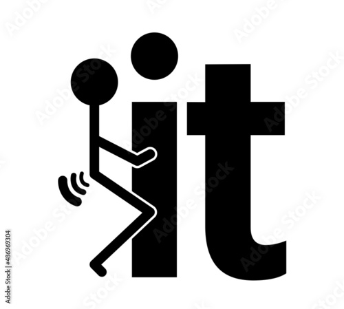 Fix it vector black and white illustration