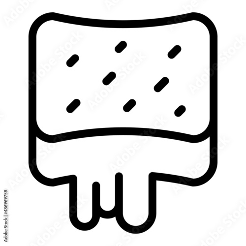 Water sponge icon outline vector. Detergent dish. Wash product