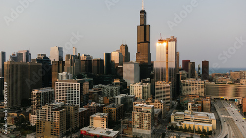 Chicago city from aerial view