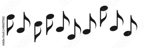 Musical notes icons set. Black icon on a white background. Illustration