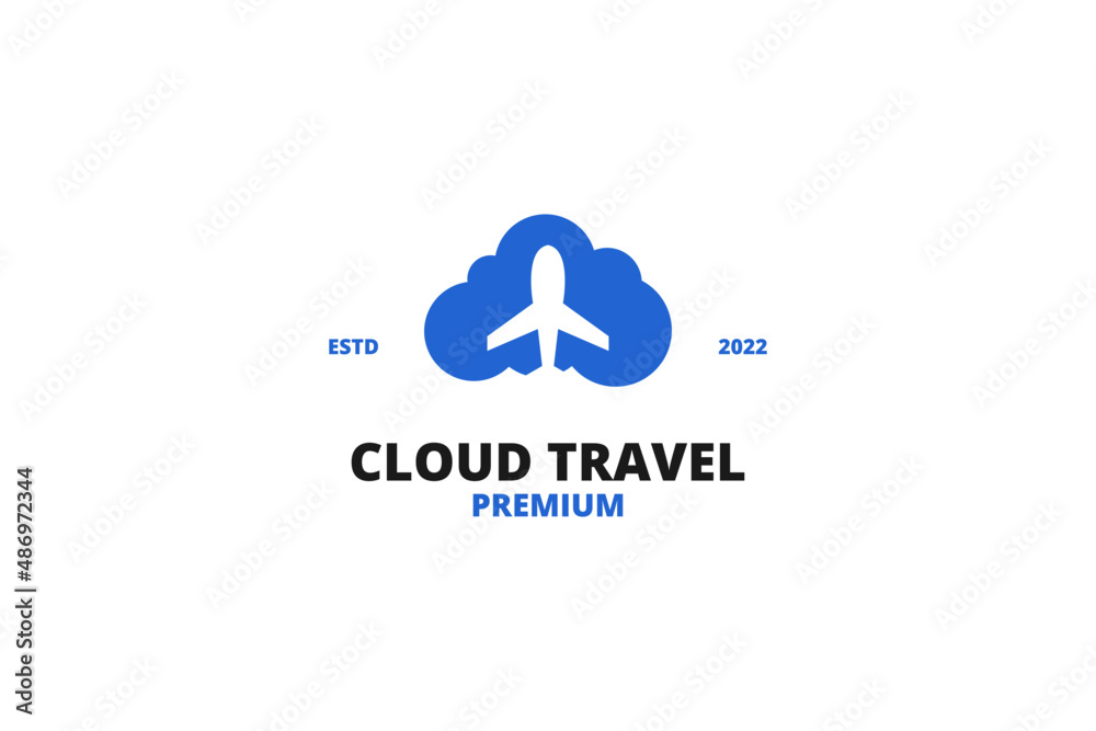 Travel logo with plane and cloud icon design vector template Travel logo with plane and cloud icon design vector template
