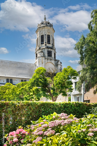 Catholic medieval church of St. Leonard's in Honfleur, France.
