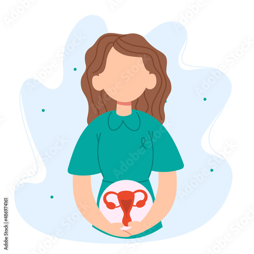 Female gynecological problems infertility endometriosis concept. vector illustration