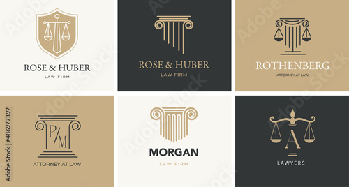 Law, finance, attorney and business logo design. Luxury, elegant modern concept design
