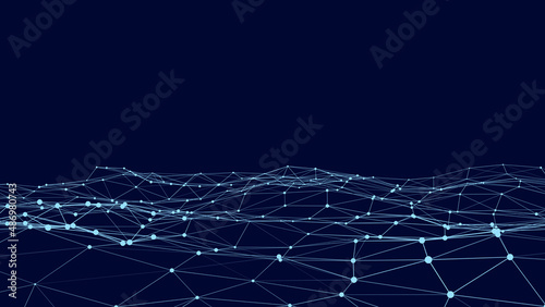Technological wave of data transmission. Digital background. 3D vector illustration.