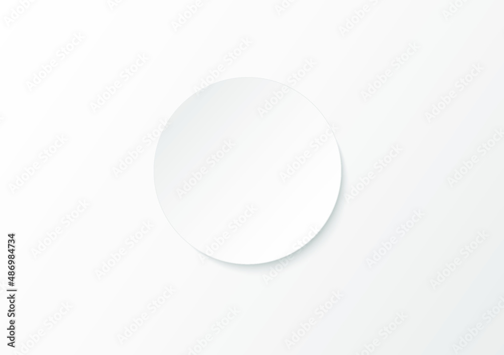Round blank white mock-up paper label. Realistic note form page sign. Vector illustrator Round blank white mock-up paper label. Realistic note form page sign. Vector illustrator