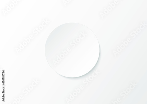 Fototapeta Naklejka Na Ścianę i Meble -  Round blank white mock-up paper label. Realistic note form page sign. Vector illustrator