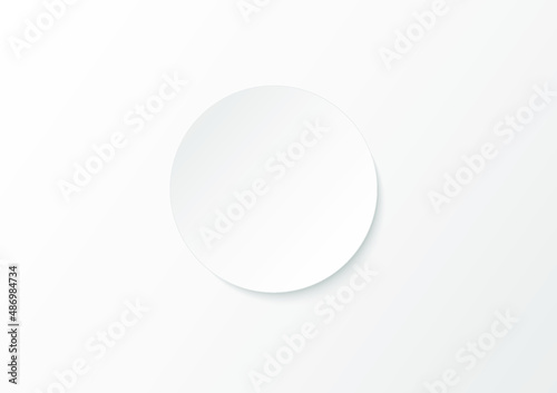 Round blank white mock-up paper label. Realistic note form page sign. Vector illustrator