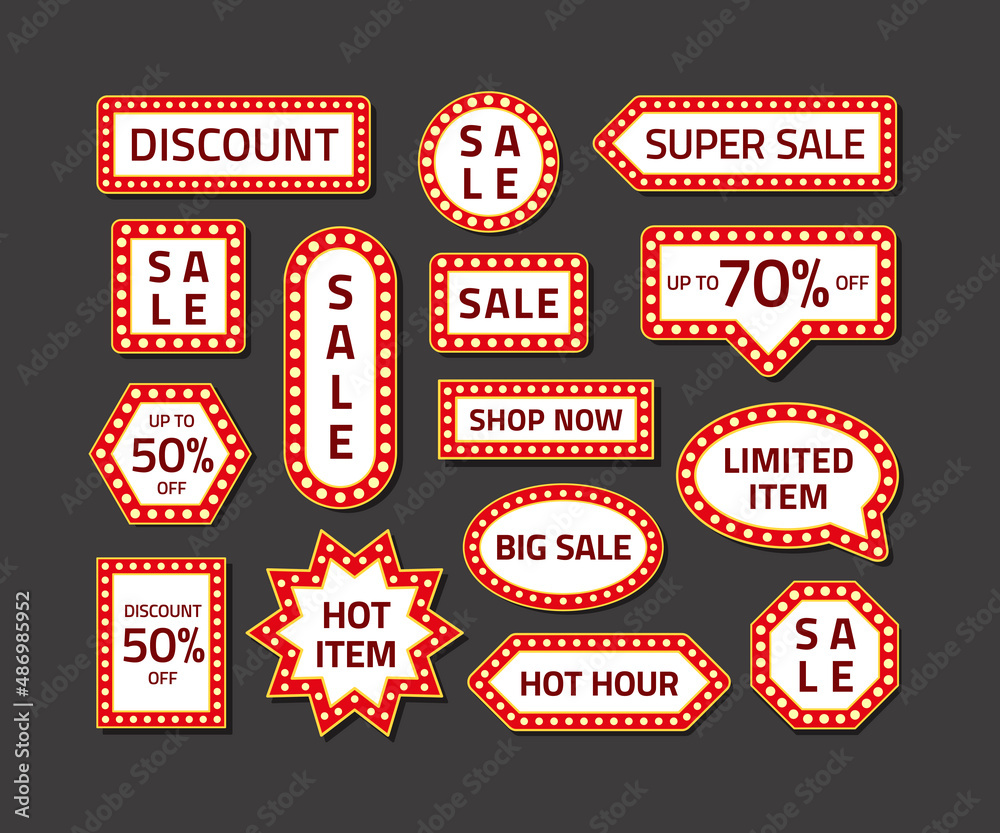 Sale Labels Retro Style Collection.