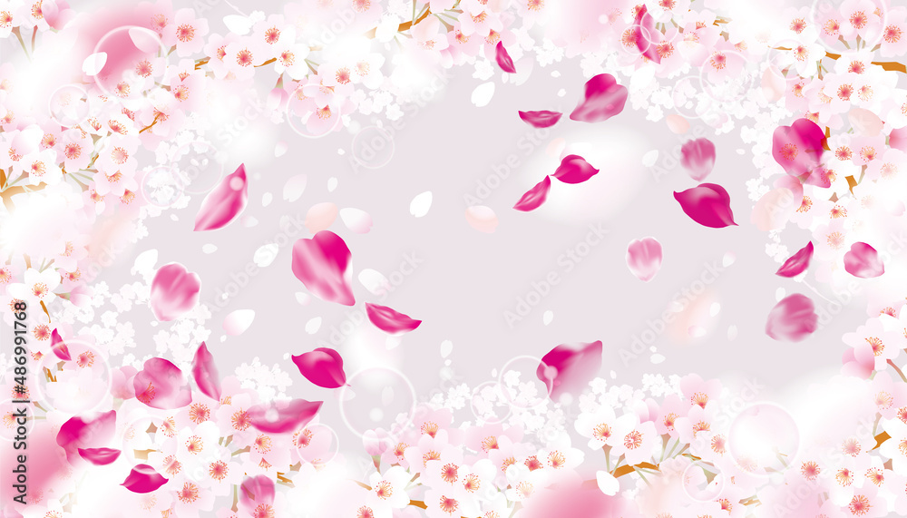 ゴージャスな桜の背景イラスト ゴージャスな桜の背景イラスト