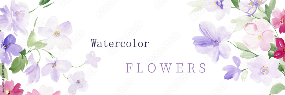 Watercolor flowers illustration Watercolor flowers illustration