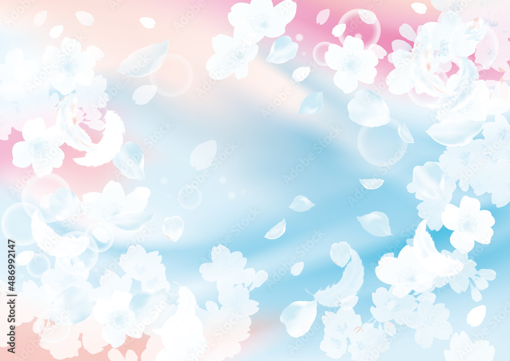 ゴージャスな桜の背景イラスト