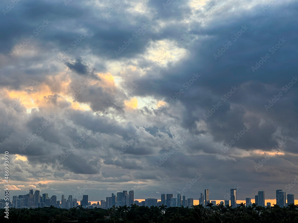 clouds over city