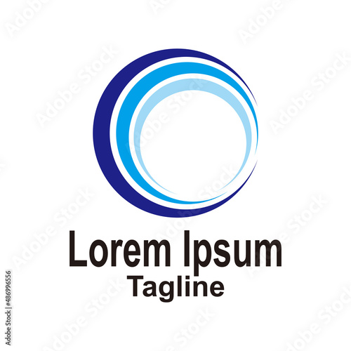 swoosh circle logo vector illustration on white background