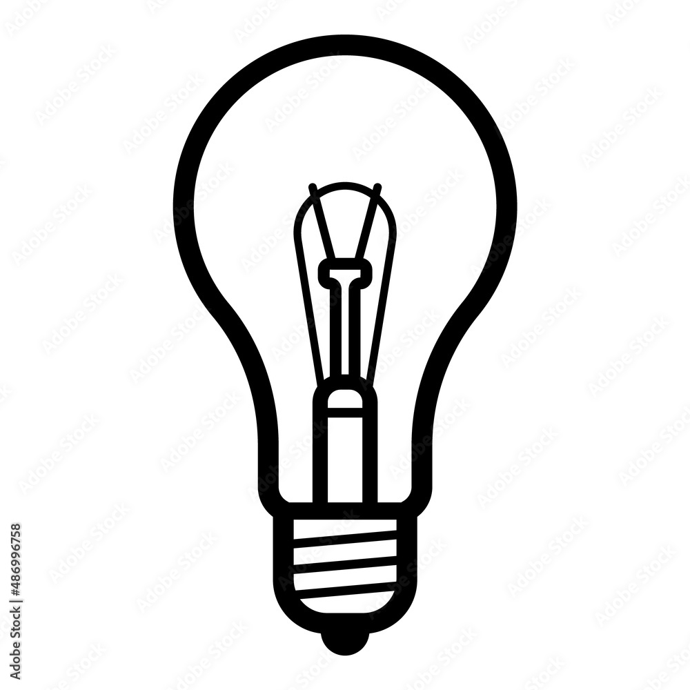 Lightbulb Flat Icon Isolated On White Background Lightbulb Flat Icon Isolated On White Background
