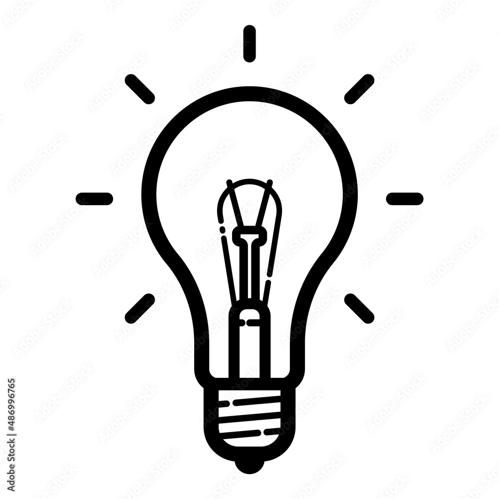 Lightbulb Flat Icon Isolated On White Background