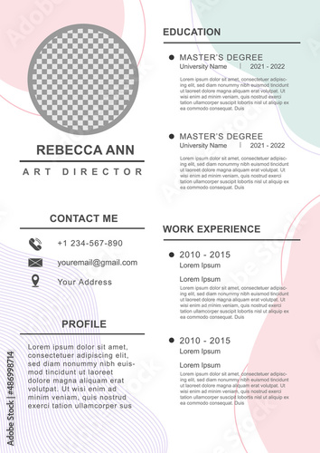 Minimalist Bohemian Style CV Resume Vector Design Template can be used as a cv/resume, flyer, template, brochure, background, elements or any other purposes