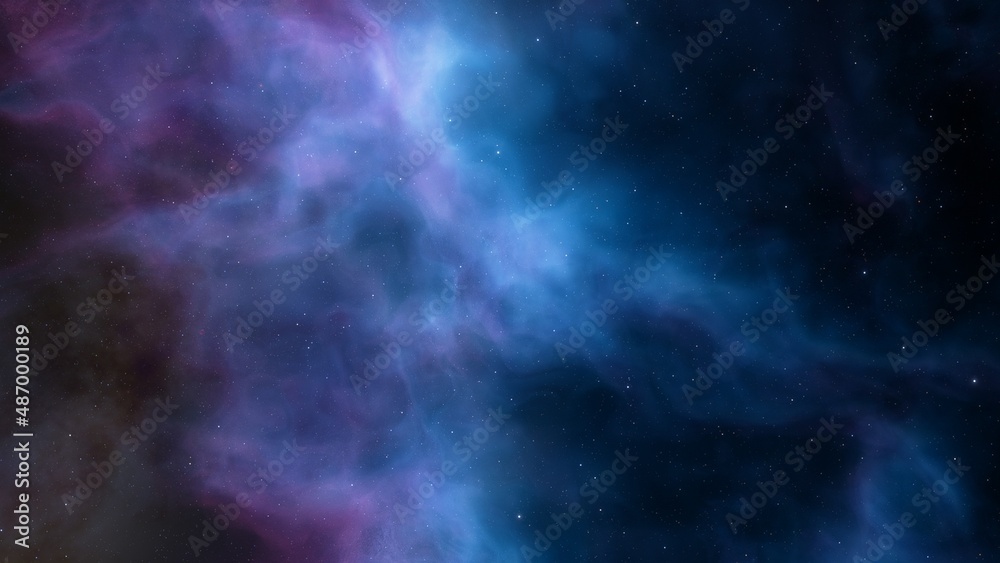 Deep outer space with stars and nebula 3d illustration