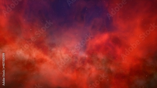 Deep outer space with stars and nebula 3d illustration © ANDREI