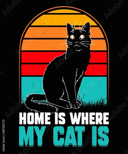 black cat on the moon
