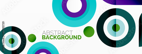Rings and circles geometric abstract background for wallpaper, banner, backdrop