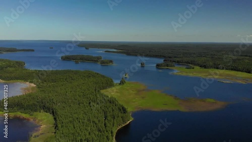 Wallpaper Mural Aerial view of landscape with forest and lake in Karelia Torontodigital.ca