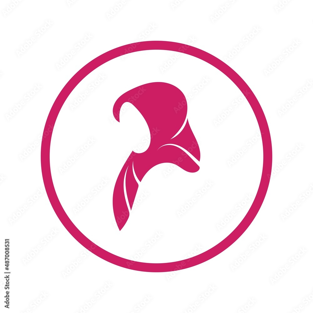 Muslimah hijab logo design hijab logo template vector image and icon Muslimah hijab logo design hijab logo template vector image and icon