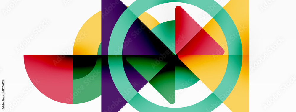 Creative geometric wallpaper. Minimal abstract background. Triangles and circles composition vector illustration for wallpaper banner background or landing page Creative geometric wallpaper. Minimal abstract background. Triangles and circles composition vector illustration for wallpaper banner background or landing page