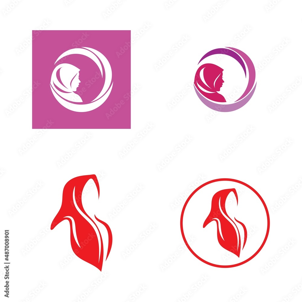 Muslimah hijab logo design hijab logo template vector image and icon Muslimah hijab logo design hijab logo template vector image and icon