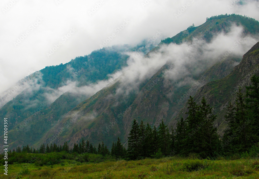Altai landscape with clouds