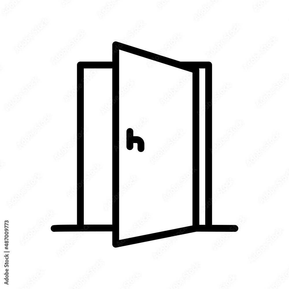 Open door icon . line icon style. simple design editable. Design template vector Open door icon . line icon style. simple design editable. Design template vector