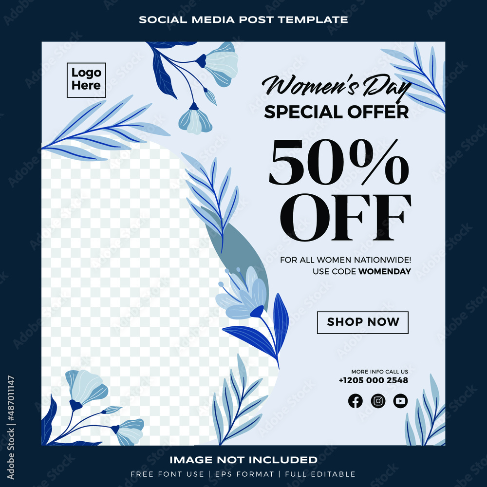 Obraz premium Social media post promotion for women's day premium vector