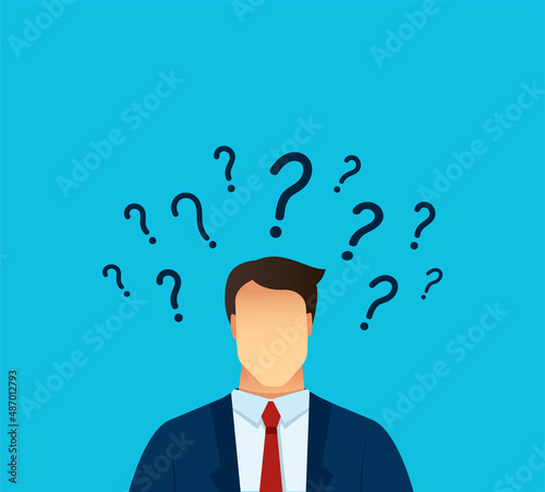 man with the question mark. vector illustration