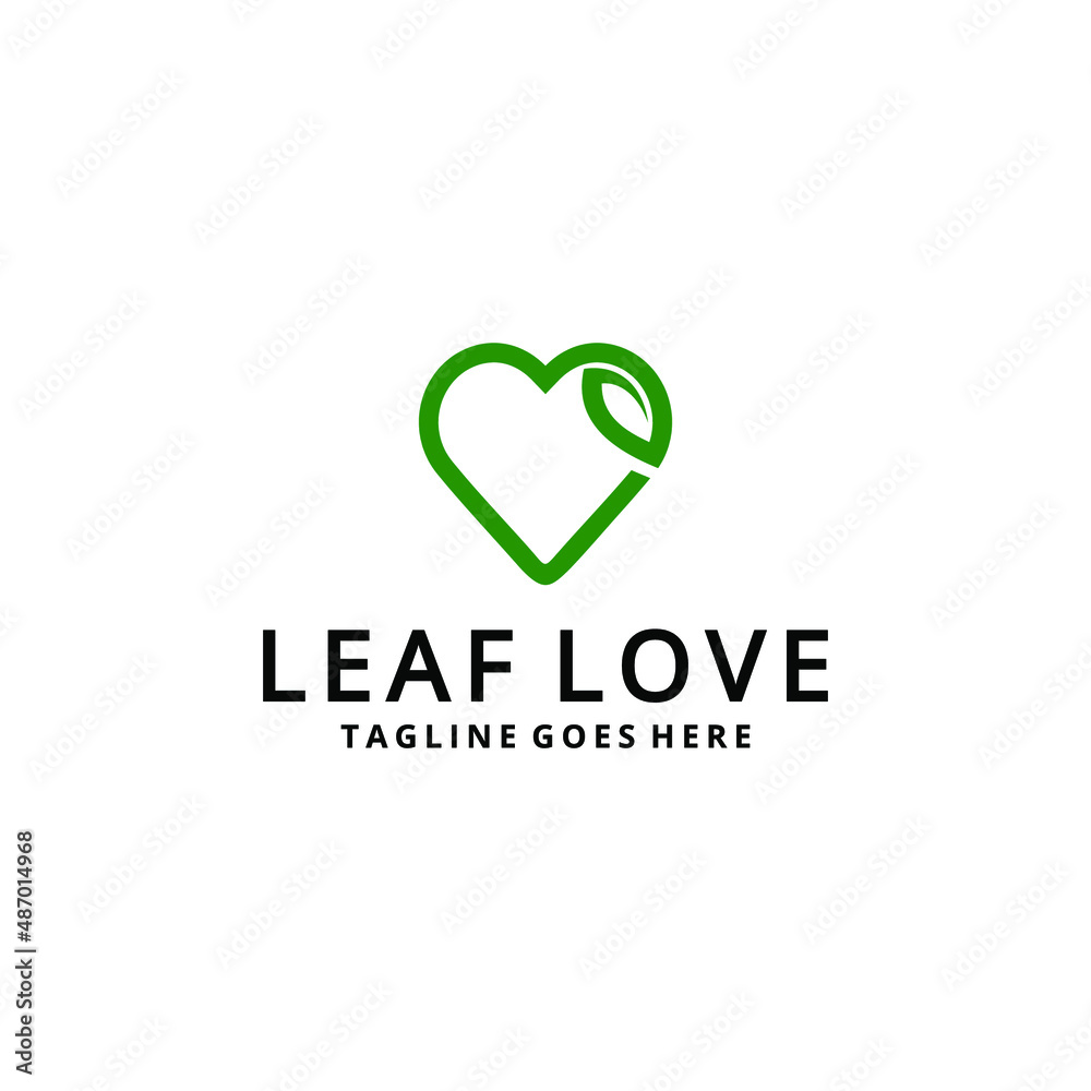 Illustration of leaf shape combination with heart sign, for environmental company. Illustration of leaf shape combination with heart sign, for environmental company.