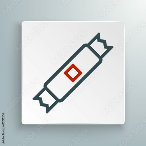 Line Sugar stick packets icon isolated on white background. Blank individual package for bulk food products as coffee, salt, spices. Colorful outline concept. Vector