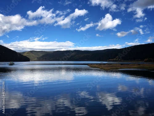 lake and mountains