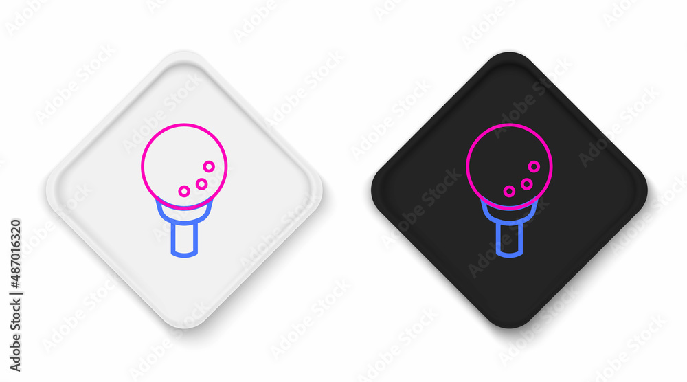 Line Golf ball on tee icon isolated on white background. Colorful outline concept. Vector Line Golf ball on tee icon isolated on white background. Colorful outline concept. Vector